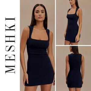 MESHKI Frida Crepe Mini Dress - Black - Size Large